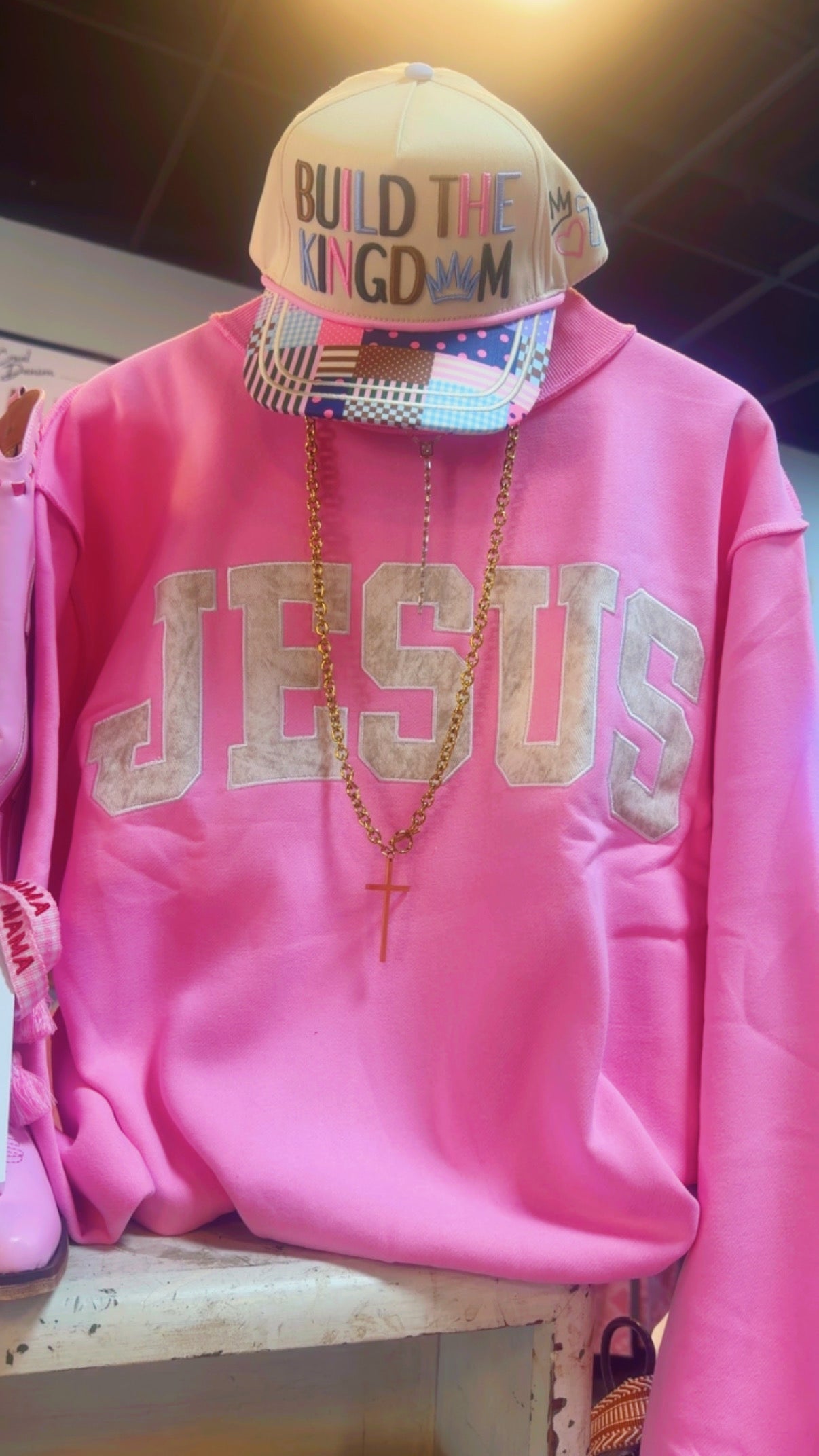PINK Jesus Mockneck