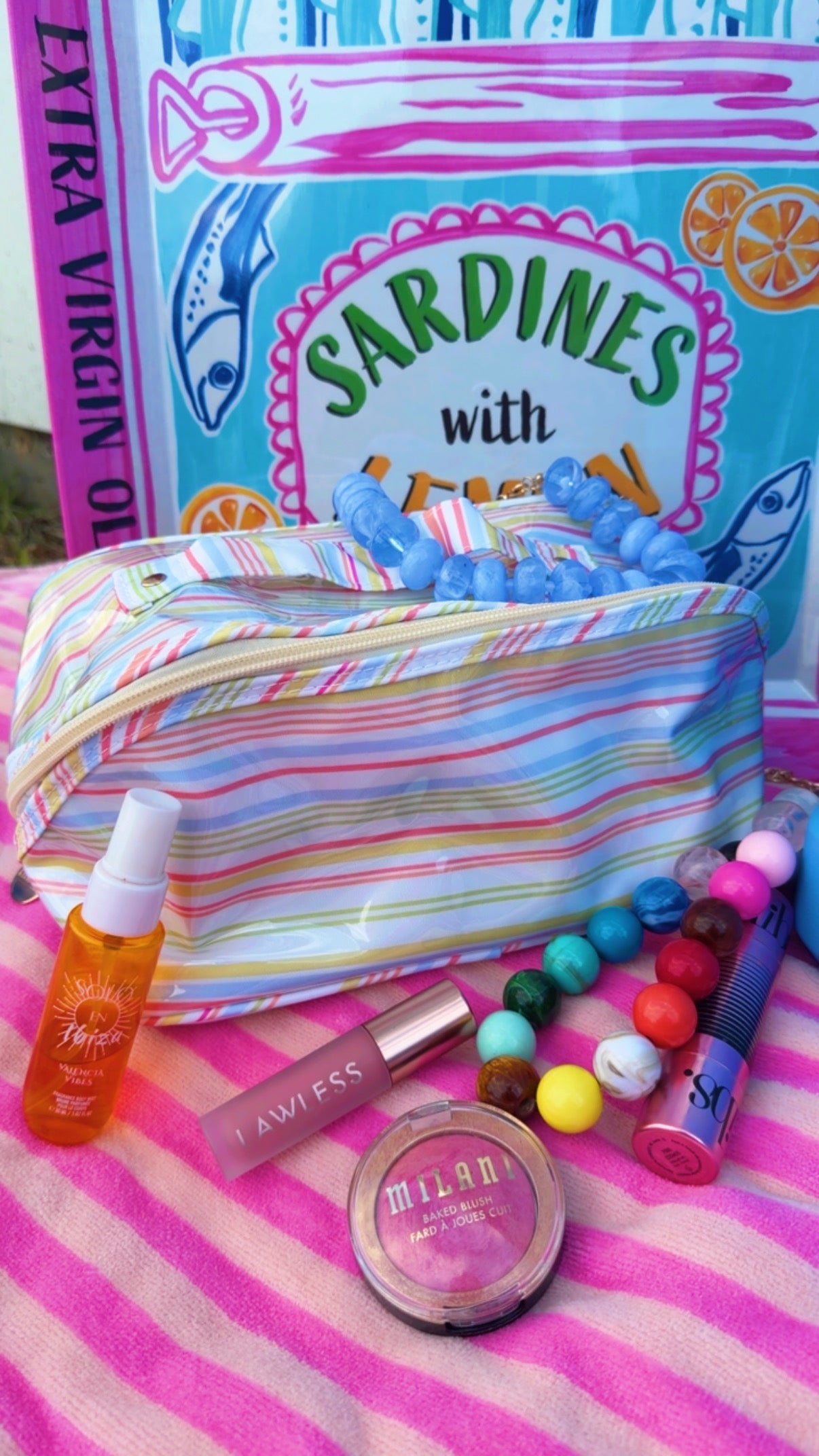 Stripe Make Up Travel Bag