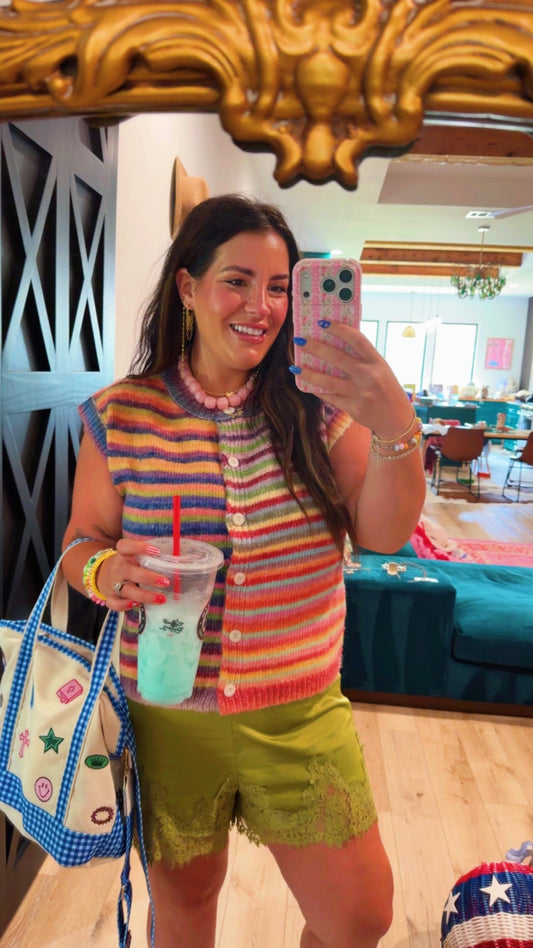Rainbow cardigan vest 🌈