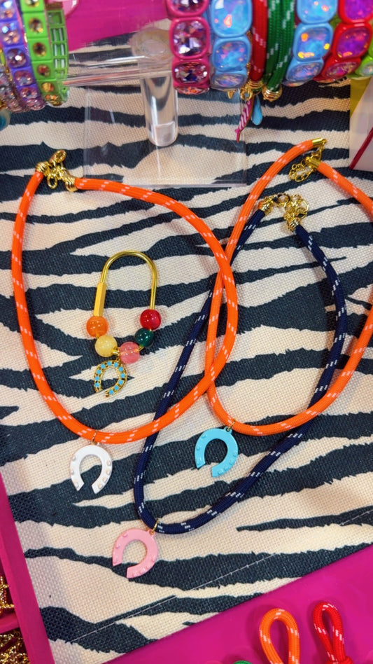 Horse shoe cord necklace 😍💖🧲🌈✨ Moore Jewlz