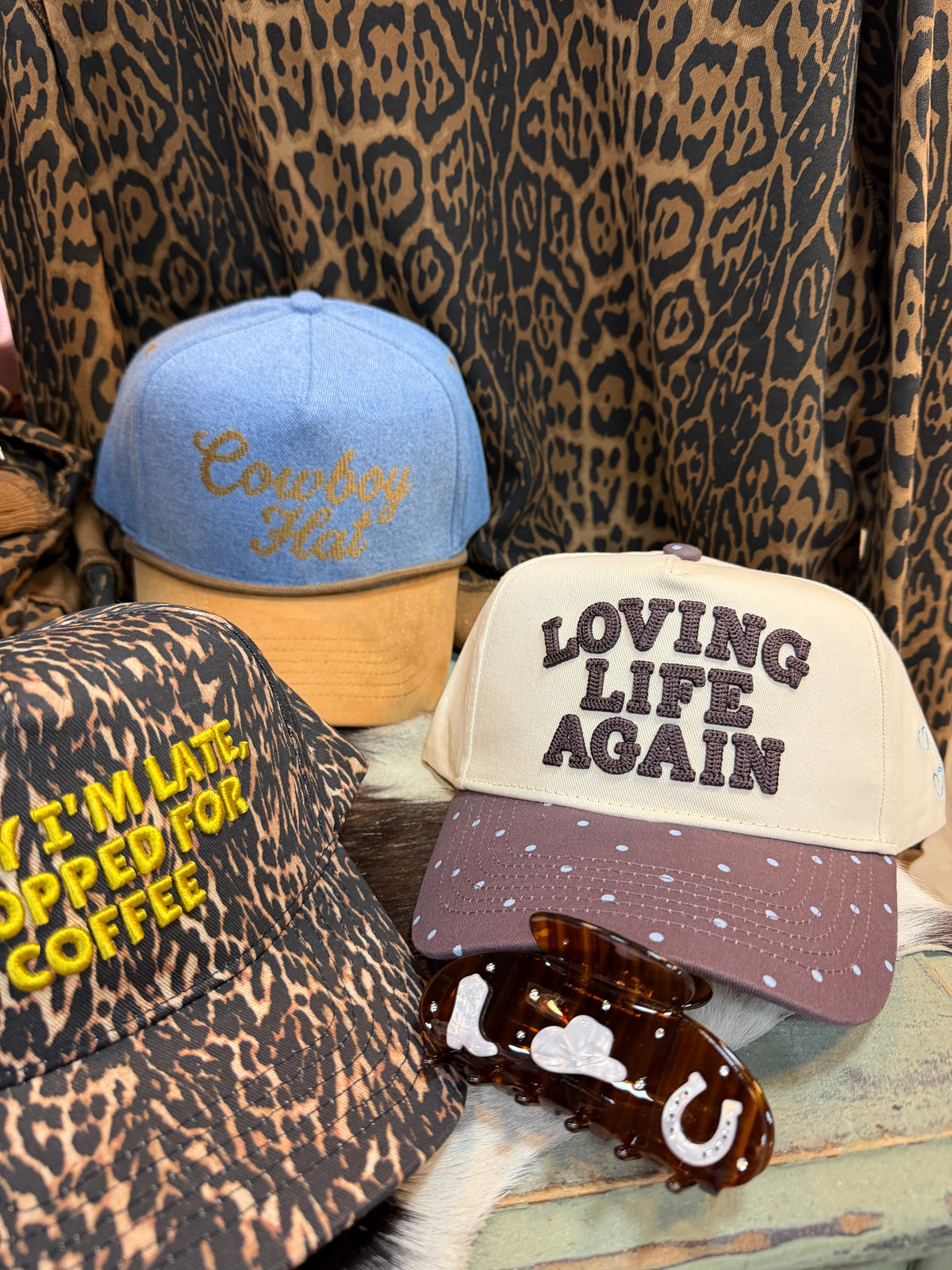 Loving Life Again Trucker Hat Polka Dot Bill