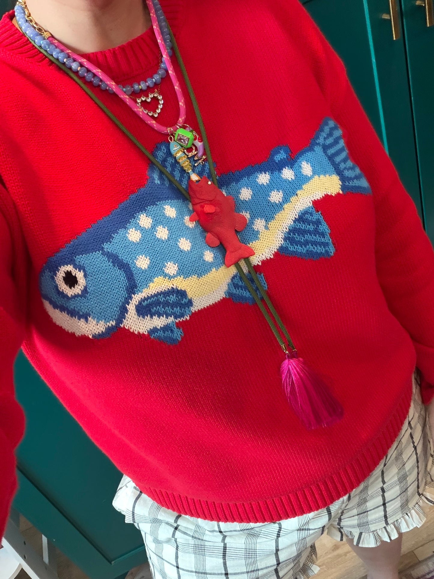 Red Fish Sweater
