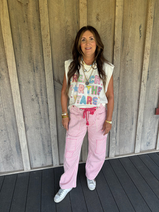 Pink Stripe Pants
