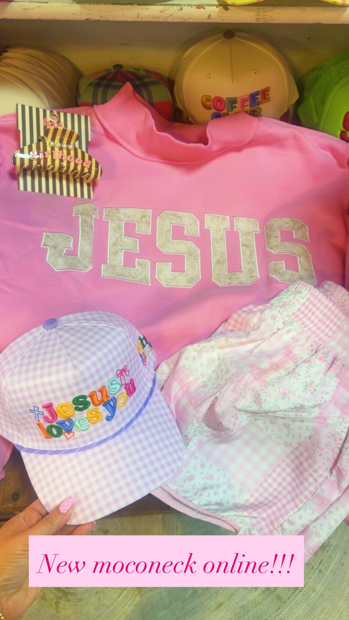 PINK Jesus Mockneck