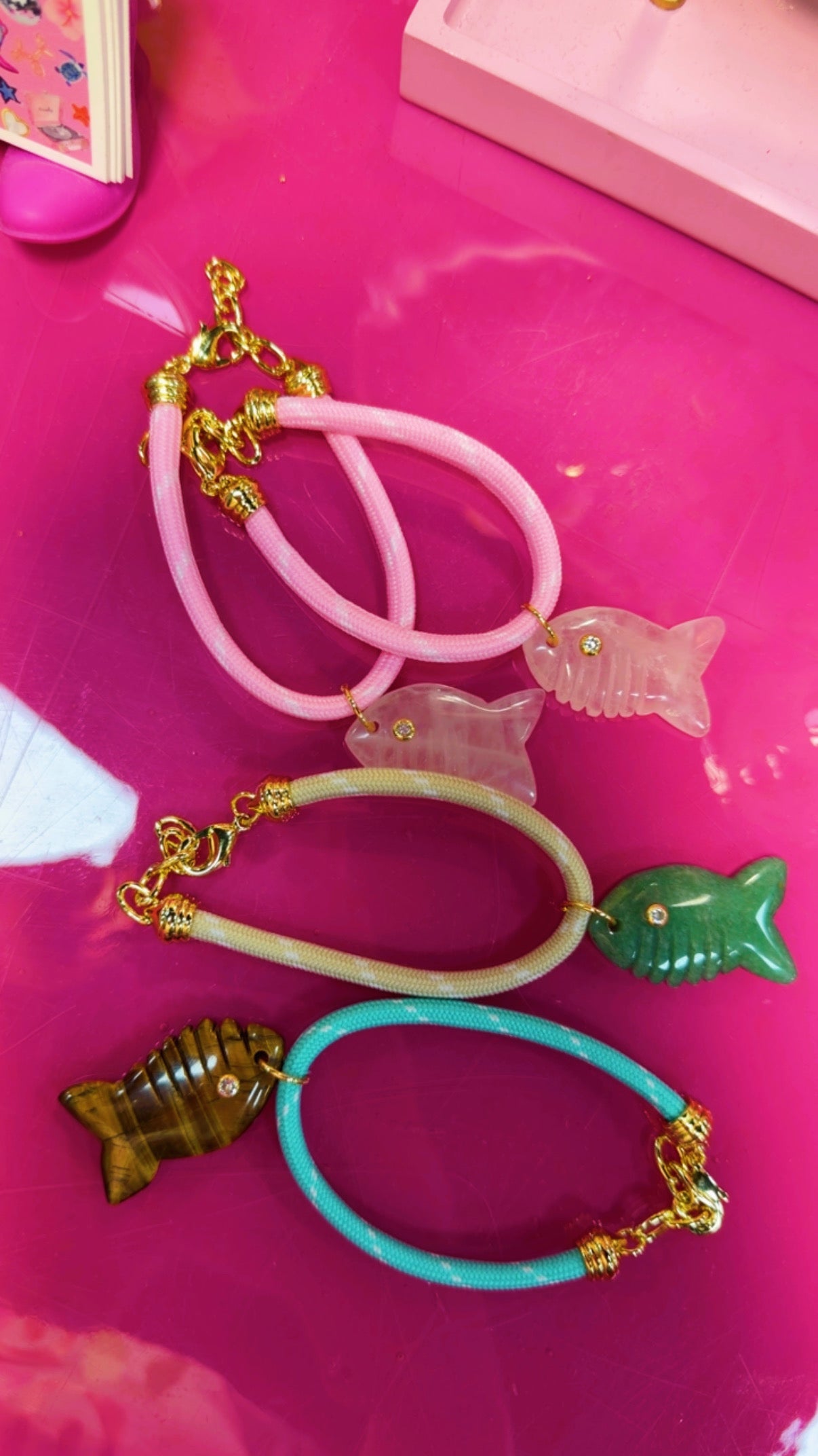 RESTOCK Moore Jewlz Pink Cord Fish Bracelet