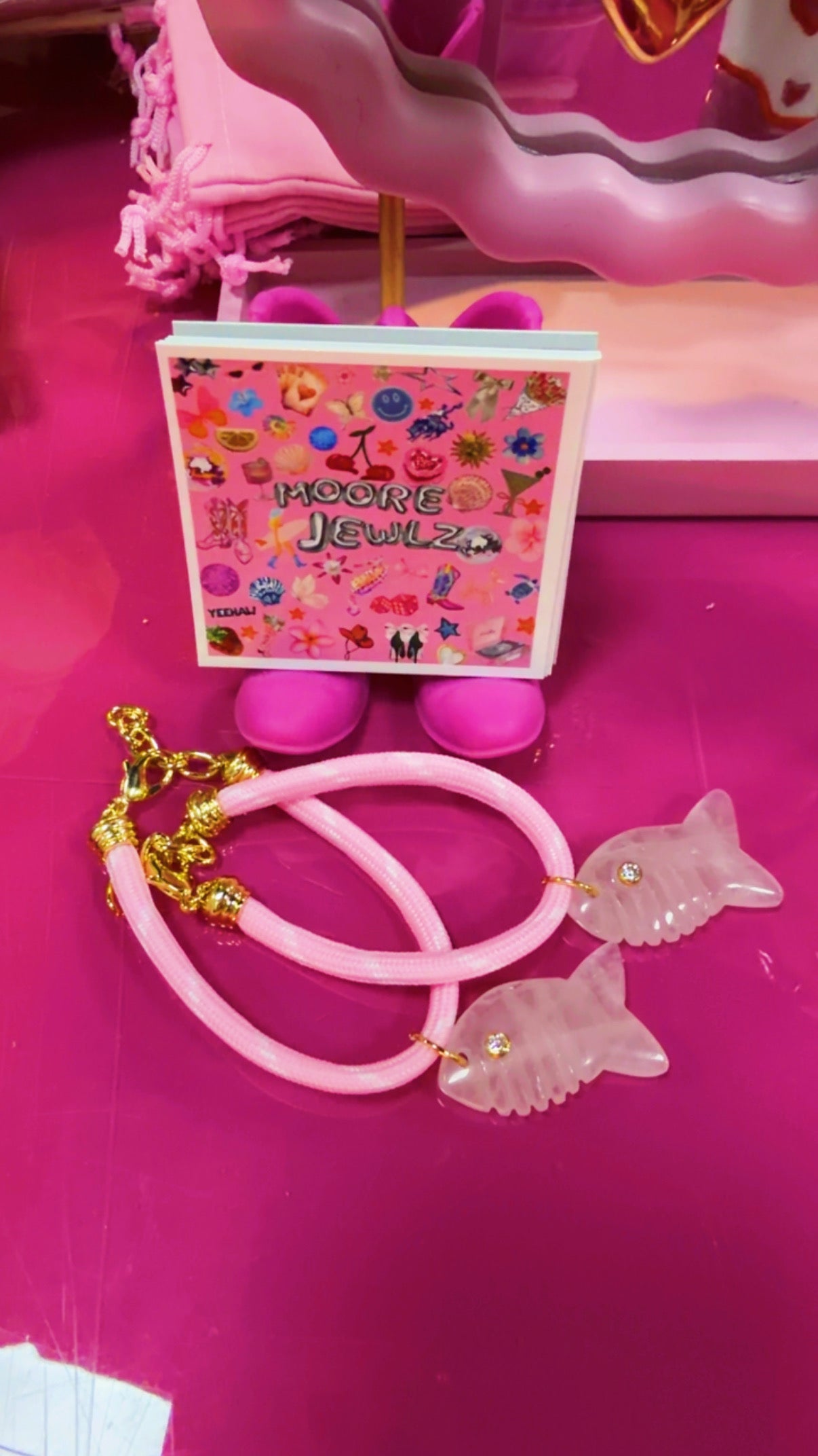 RESTOCK Moore Jewlz Pink Cord Fish Bracelet