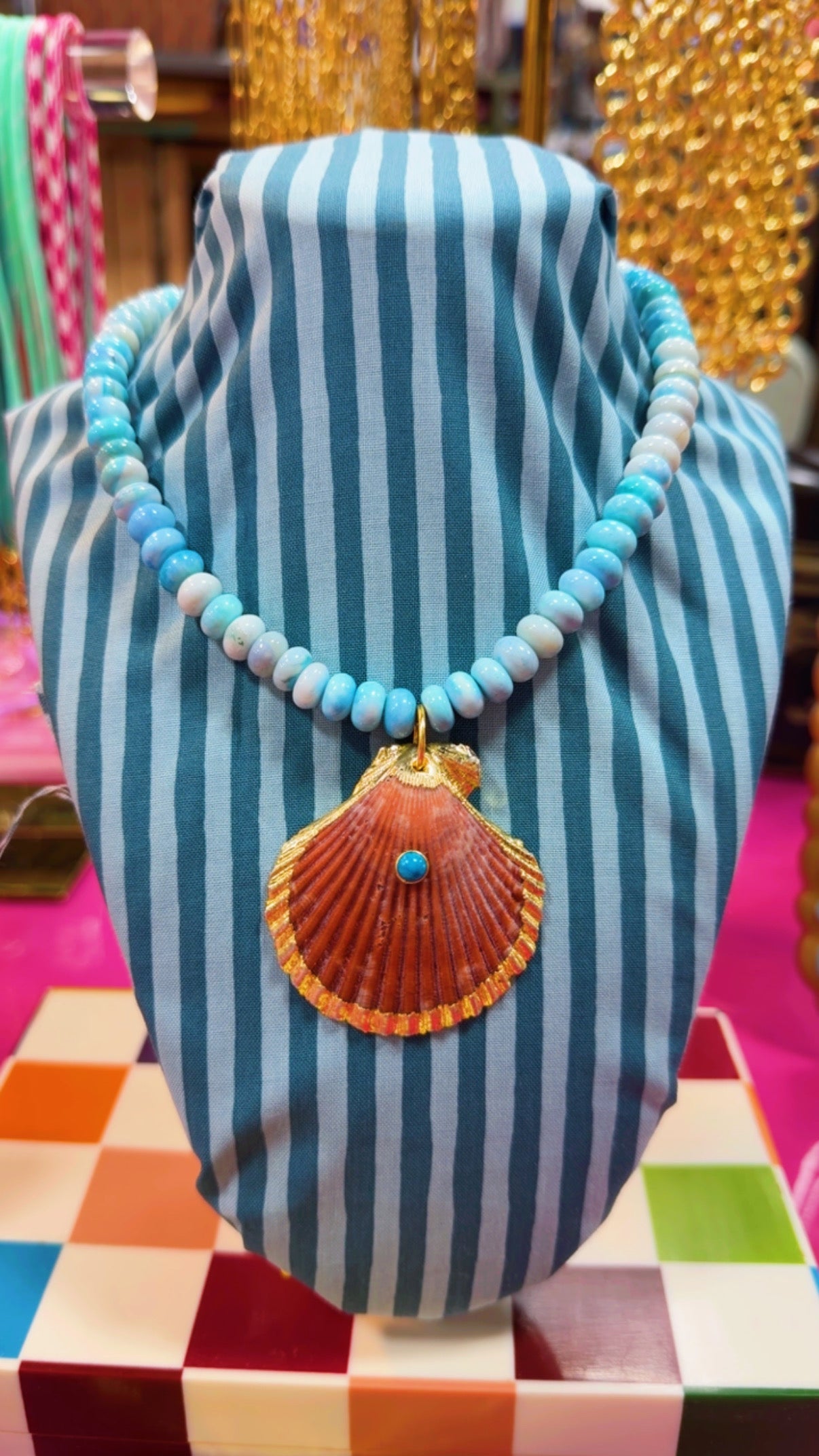 Moore Jewlz Turquoise Beaded Seashell Necklace