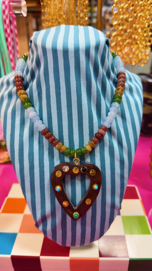 Moore Jewlz Ocean Wave Heart Beaded Necklace
