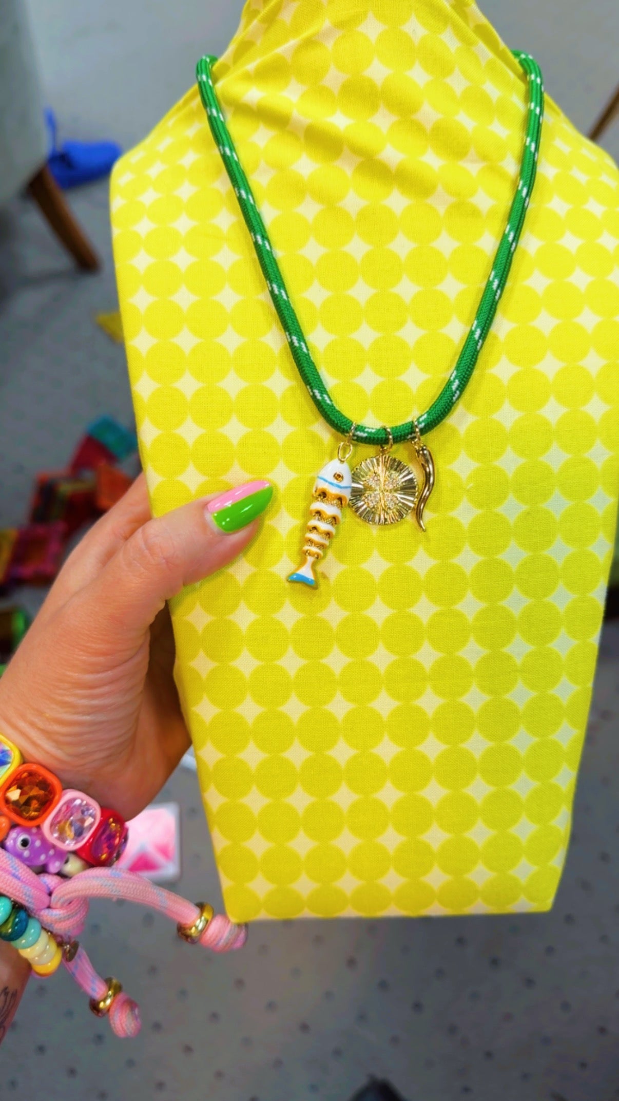Moore Jewlz Green Cord Necklace