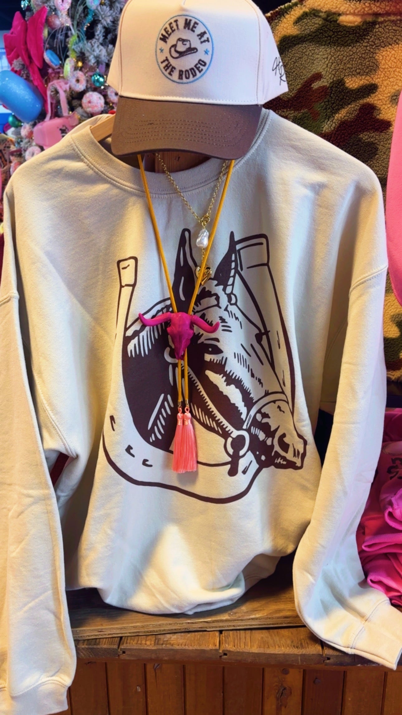 Pink Horse Girl Sweatshirt