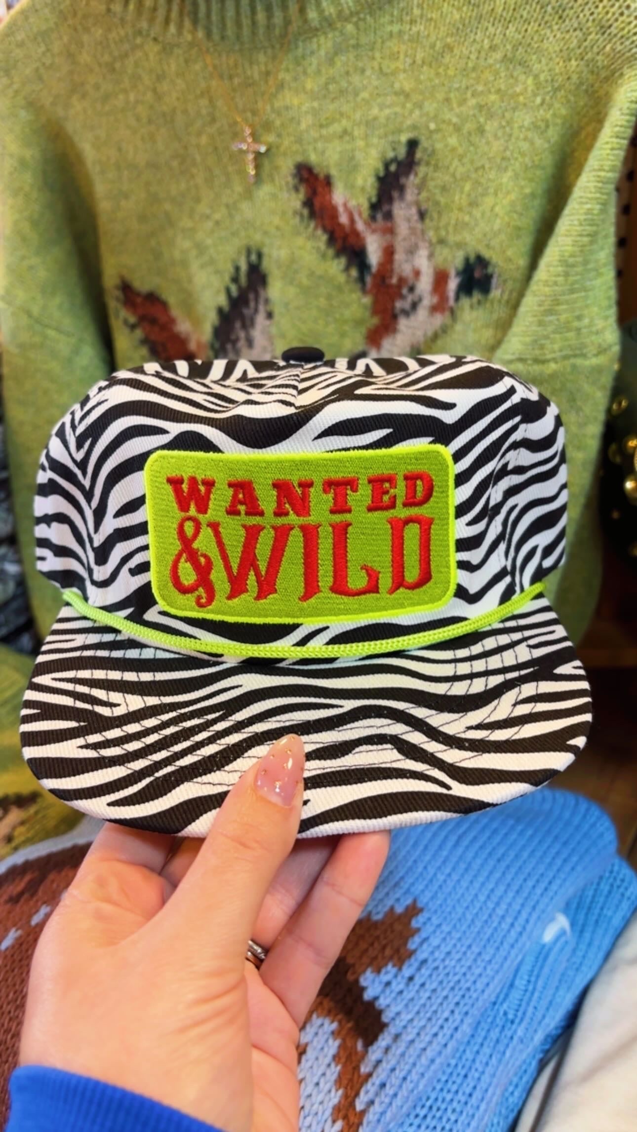 Wanted & Wild Zebra Rope Hat