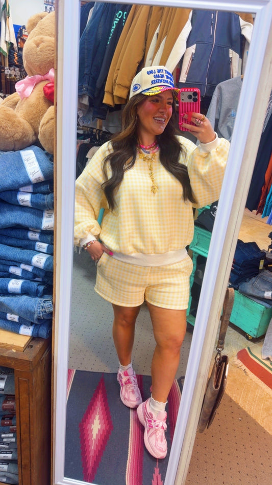 Lemonade Gingham Short Set