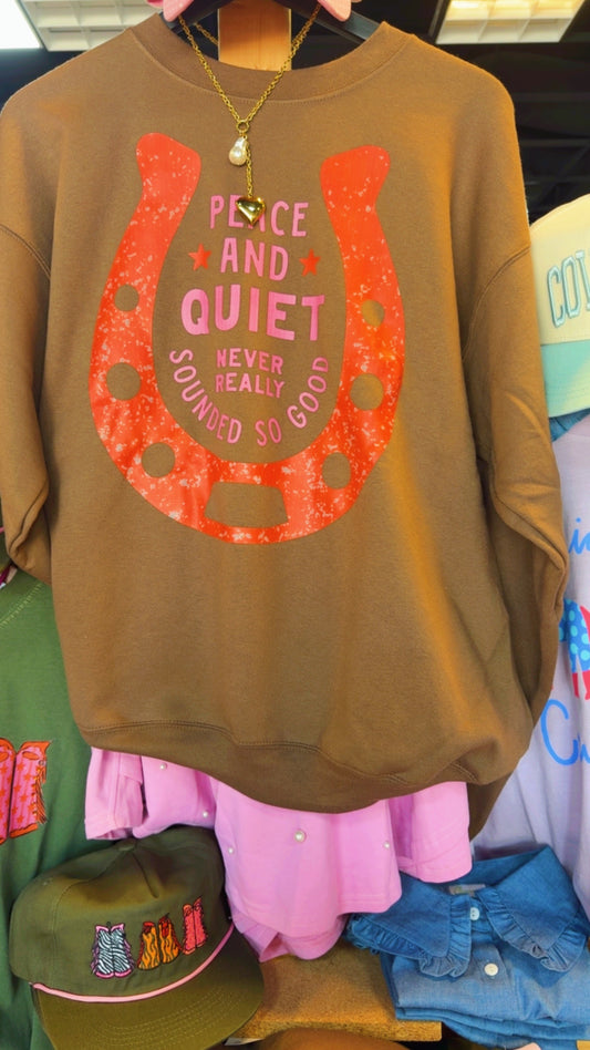 Peace & Quiet Horseshoe sweatshirt