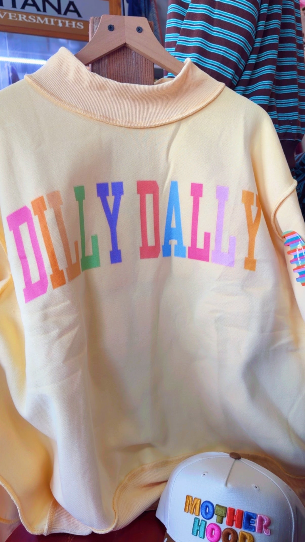 Dilly Dally Butter Yellow + Rainbow 😍🌈💛💚🩷🩵💜 Mockneck