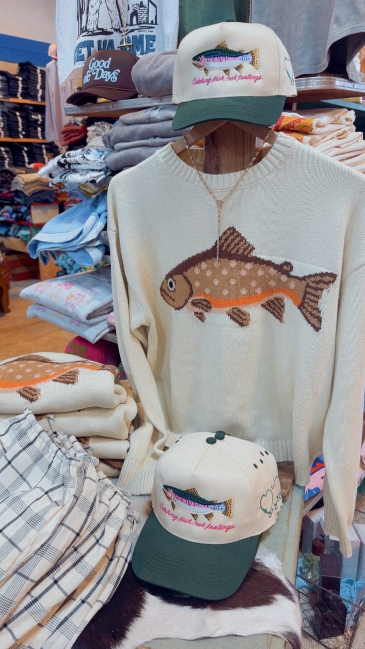 Cream Fish Sweater