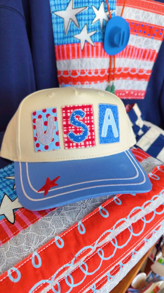 USA Patchwork Trucker Hat