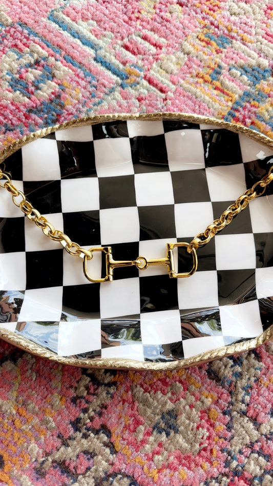 Gold Horse Bit Designer Necklace