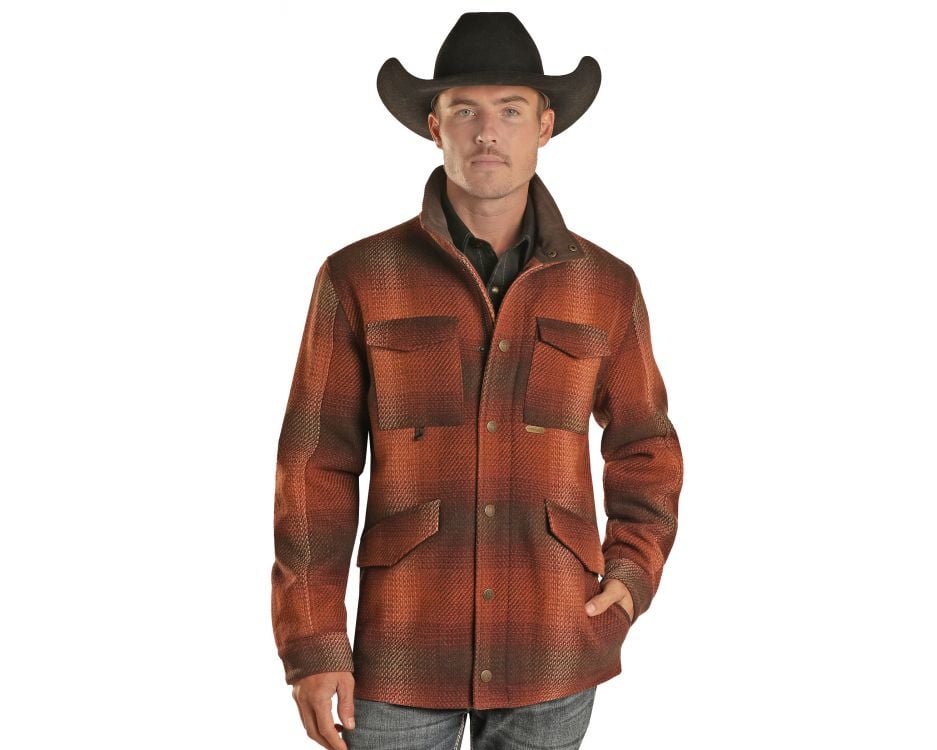 Men’s Powder River Brown Plaid Jacket- DM92C01481