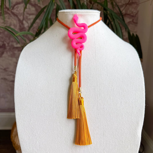 Hot Pink Snake Bolo