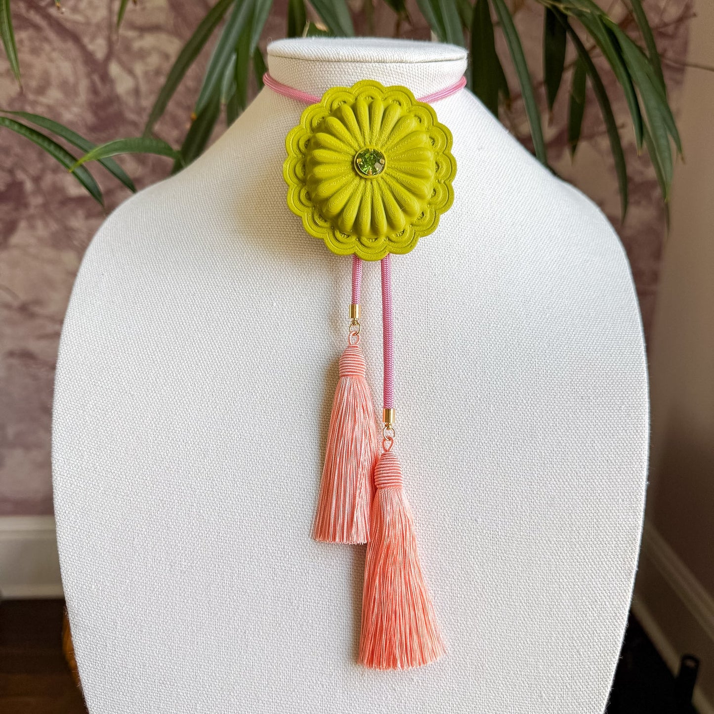 Concho Bolo-Green with Peach