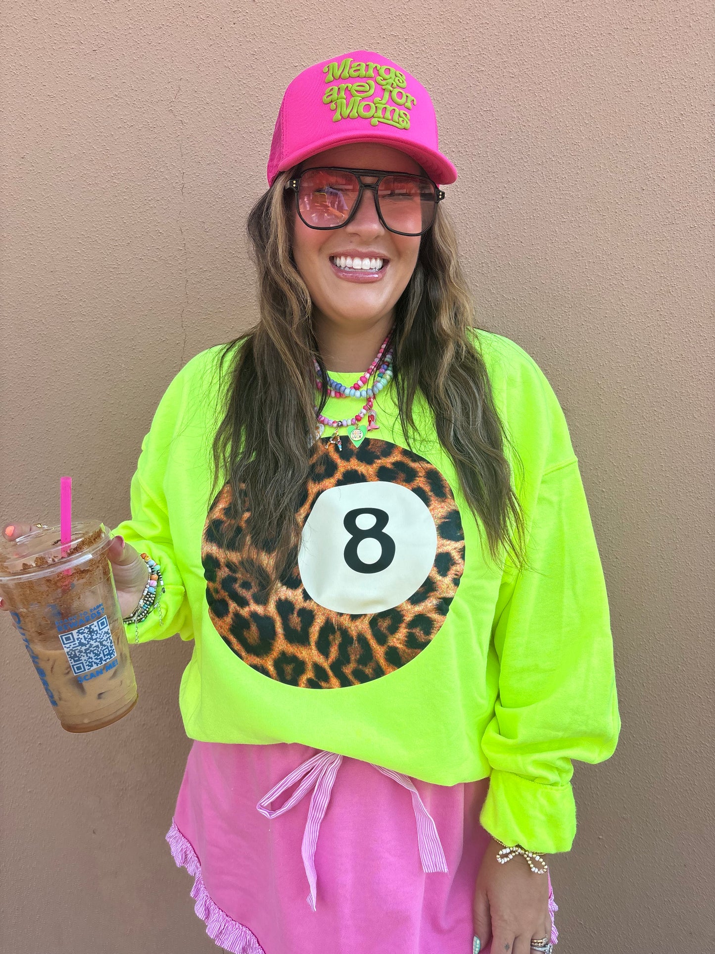 8 Ball Leopard/Neon Sweatshirt