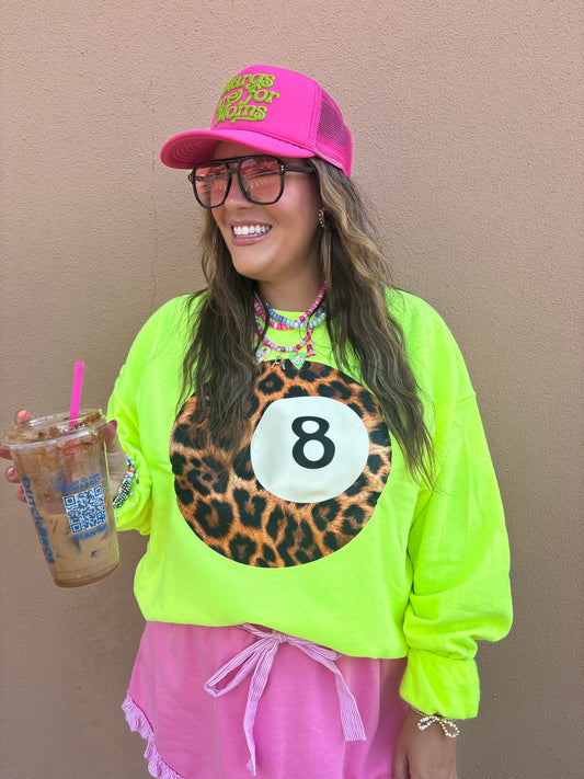 8 Ball Leopard/Neon Sweatshirt