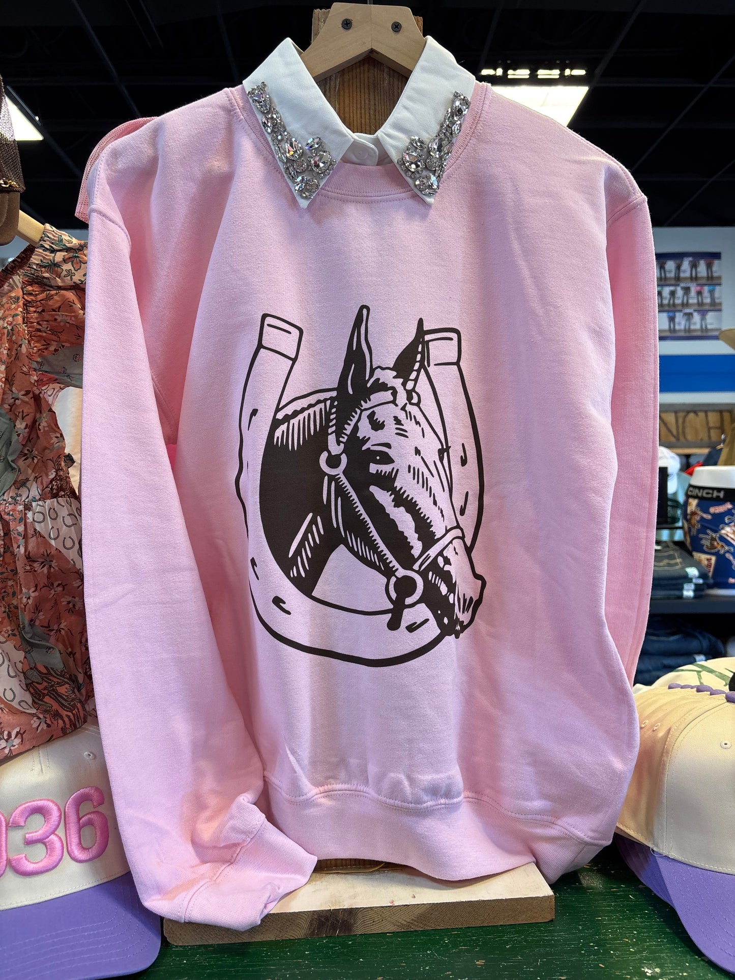 Pink Horse Girl Sweatshirt