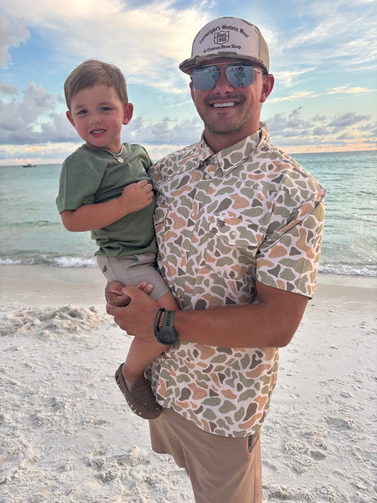 Burlebo Mens Camo Pearl Snap Shirt