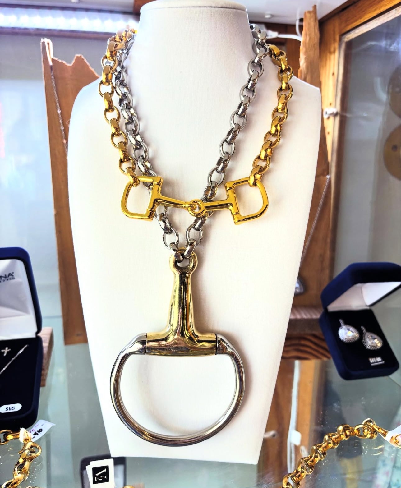 Gold Horse Bit Designer Necklace