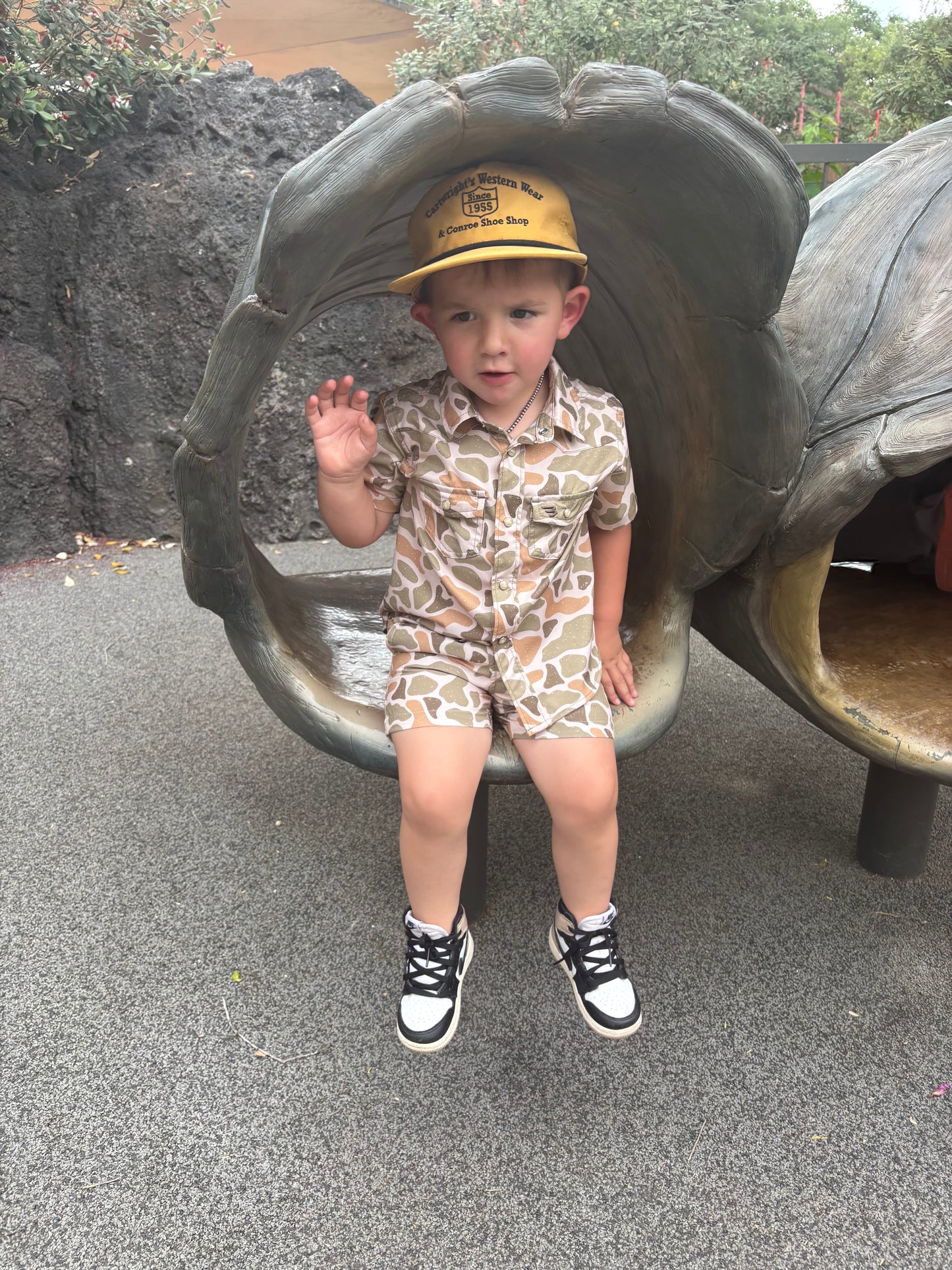 Burlebo Camo Pearl Snap KIDS shirt