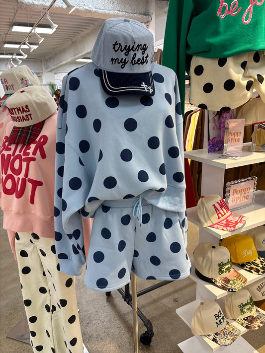 Blue Polka Dot Set