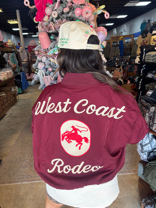 Rodeo Coast Bomber Jacket-MAROON