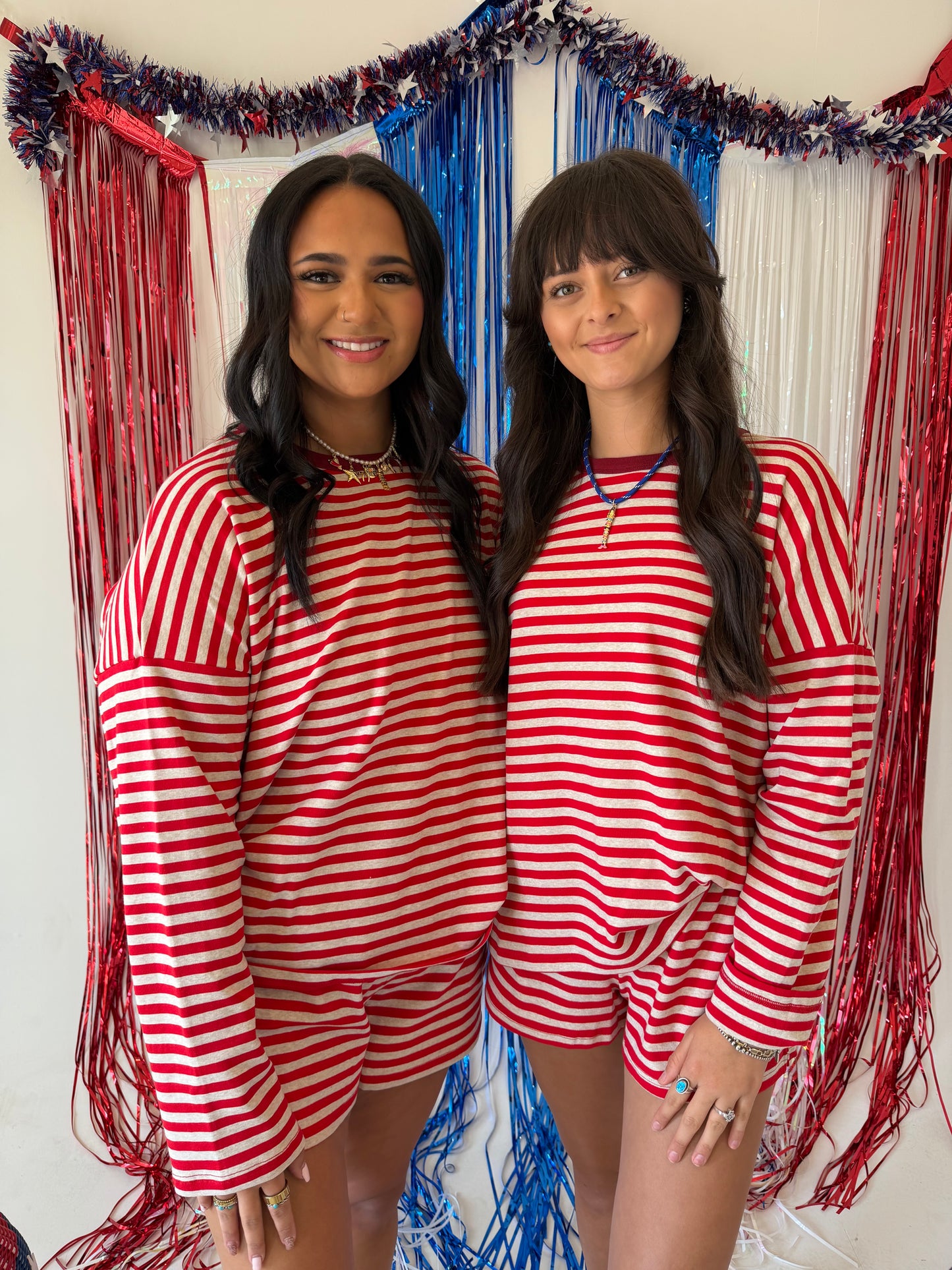 Red Daily Stripe Set
