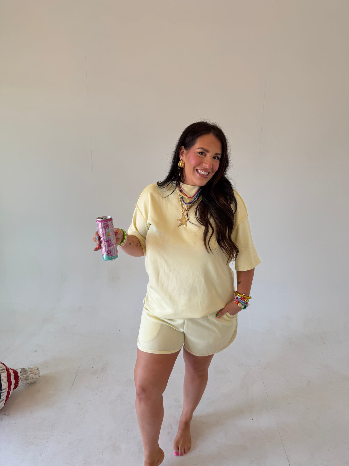 Yellow Mockneck Set