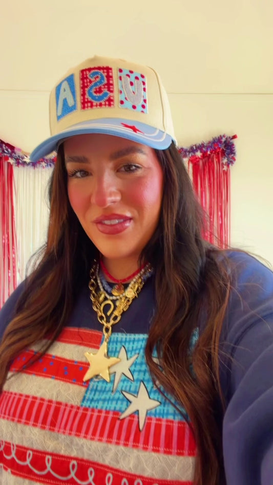 USA Patchwork Trucker Hat