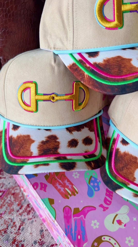 Horse Bit Cowprint Trucker Hat