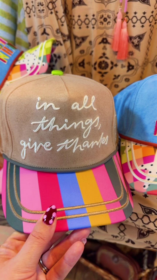 In All Good Things Give Thanks Trucker Hat
